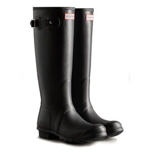 Hunter Womens Size Original Tall Black Rubber Rain Boots Like-New, Sz 8US